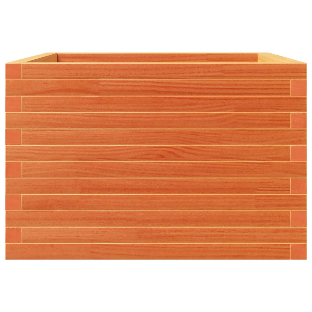 Jardinera De Madera Maciza De Pino Marrón Cera 70x70x46 Cm_5