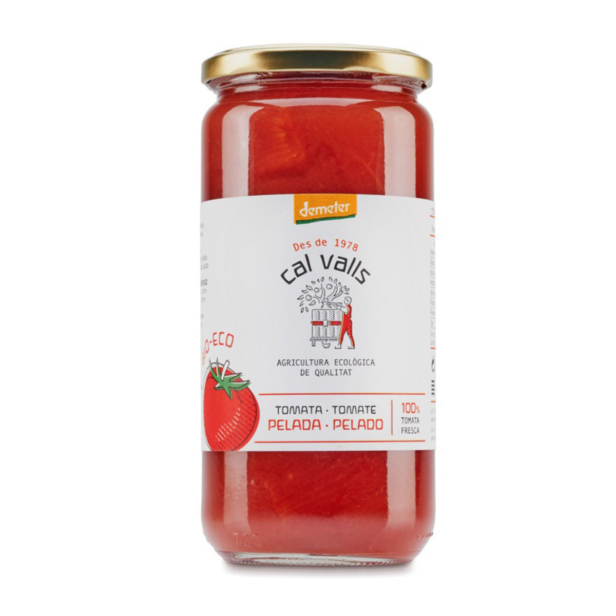 Tomates inteiros pelados biológicos Cal Valls 660 g