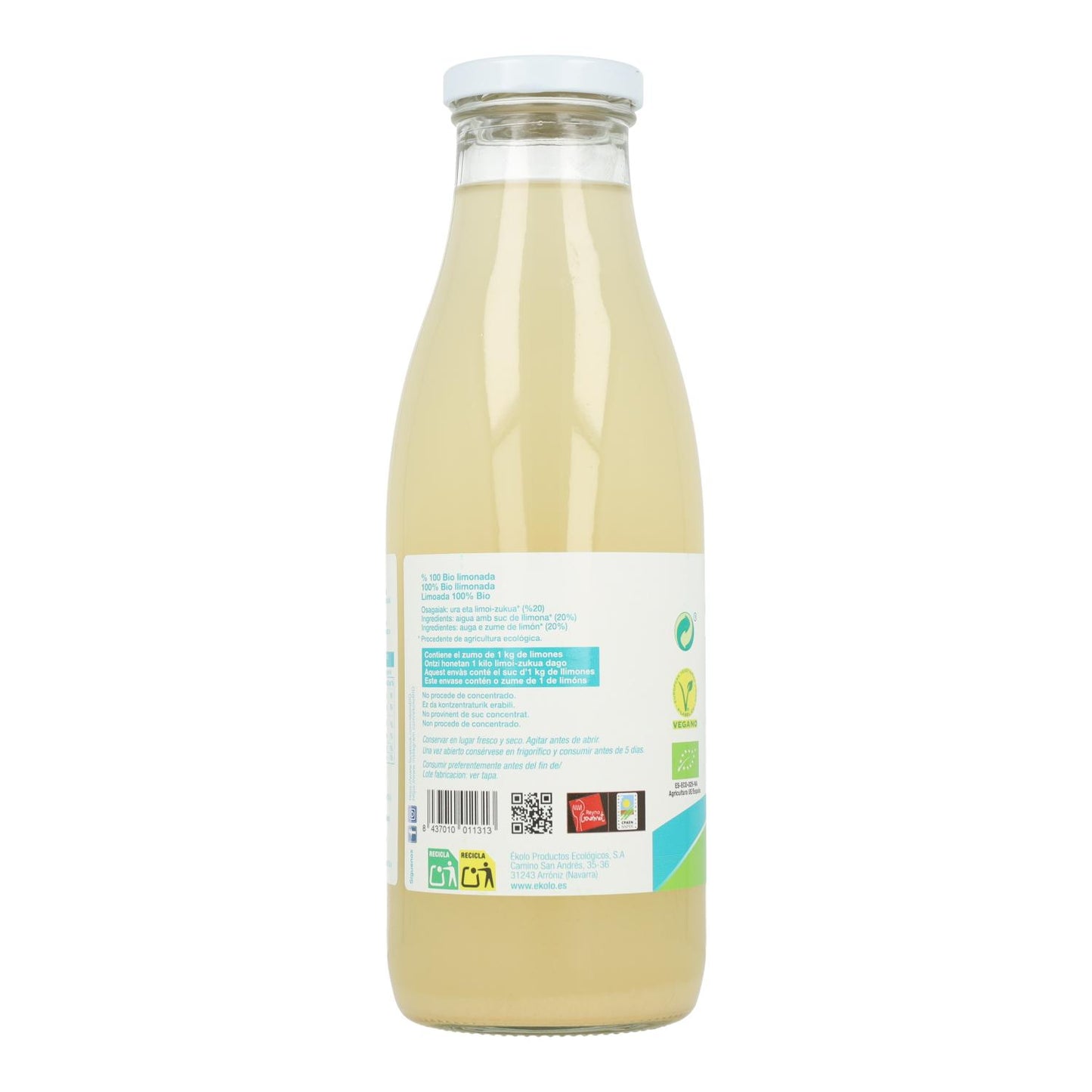 Limonada Ékolo Biológica Sem Açúcar, 750ml