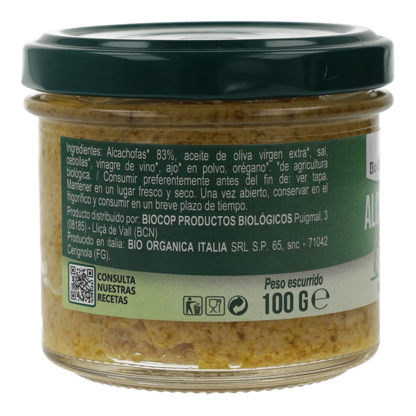 Patê de Alcachofra Biológico de Itália 100g