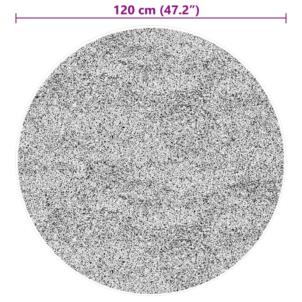Alfombra De Pelo Corto Suave Lavable Huarte Gris Ø 120 Cm / Vetonek_5