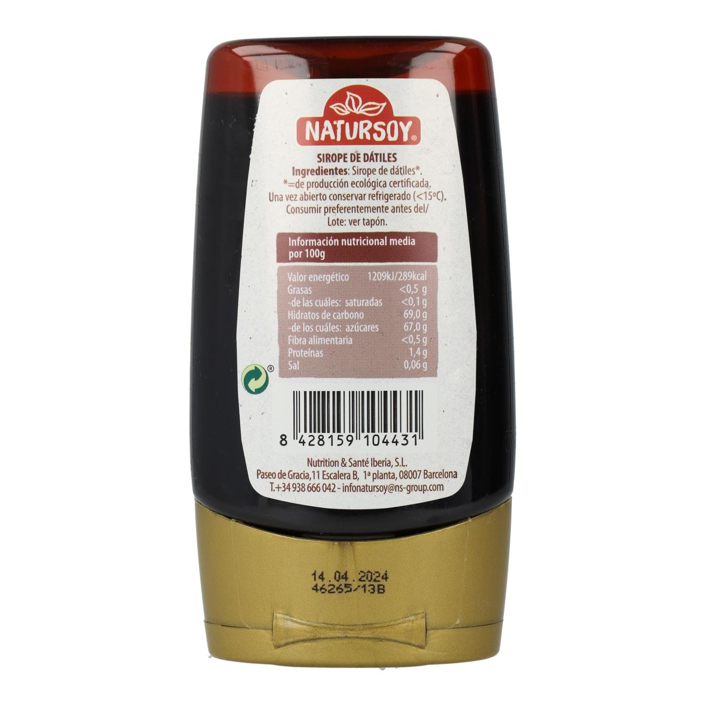 Xarope de tâmaras, 250 g. Natursoy