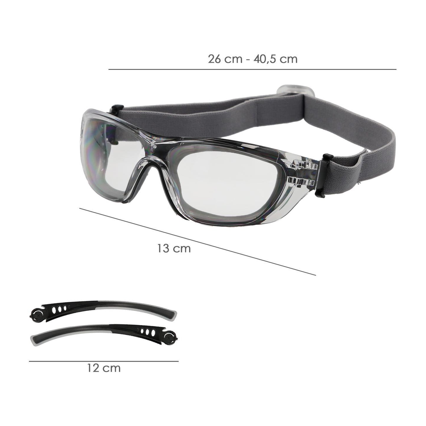 Gafas De Seguridad Acolchadas Cristales Transparentes Con Patillas O Goma Elastica. Patillas Engomadas En/166