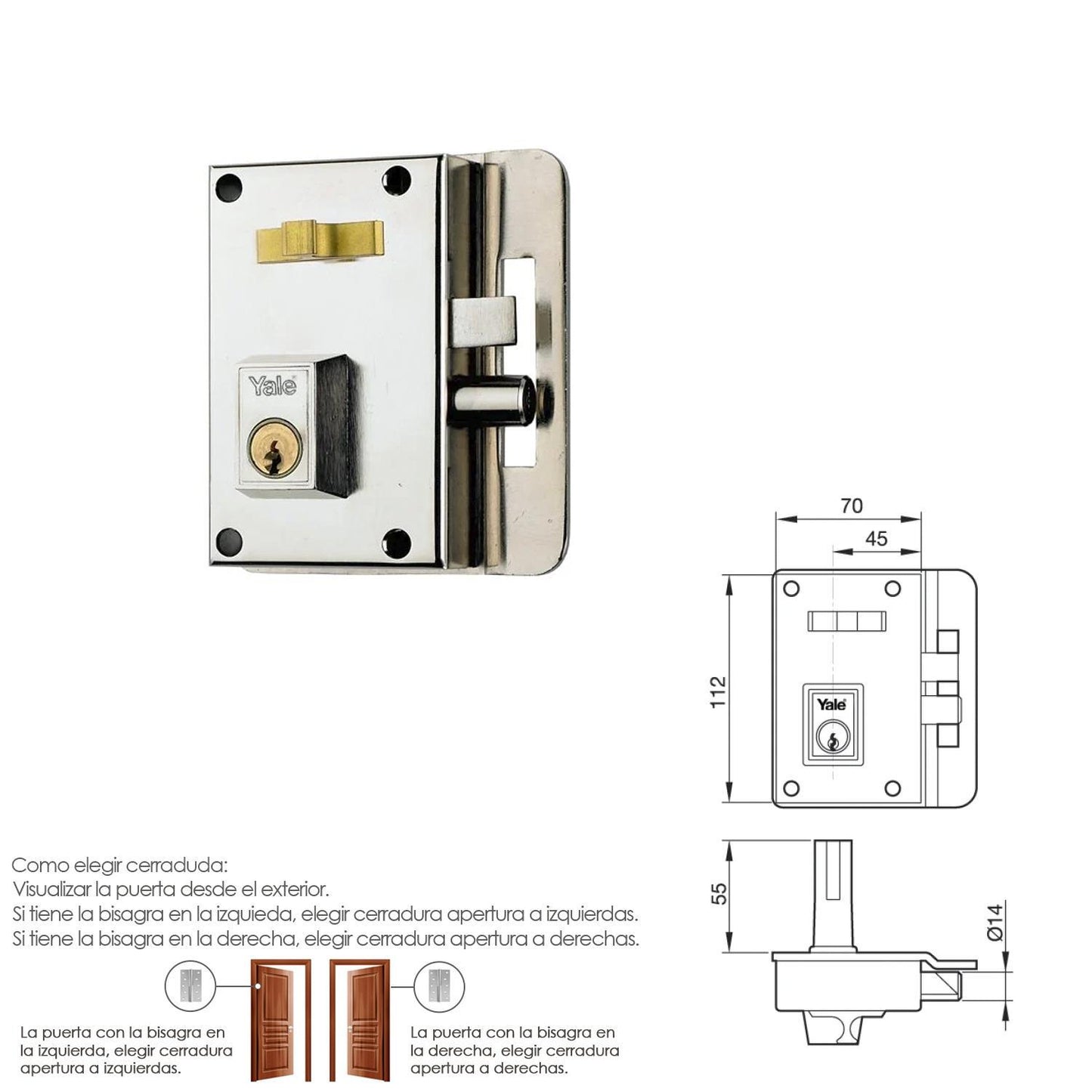 Cerradura Yale 10-hn/ Derecha_1
