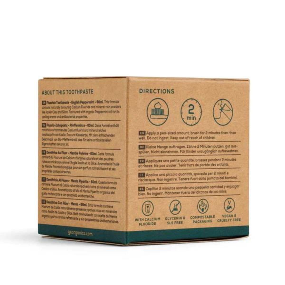 Pasta de dentes com flúor e menta Georganics