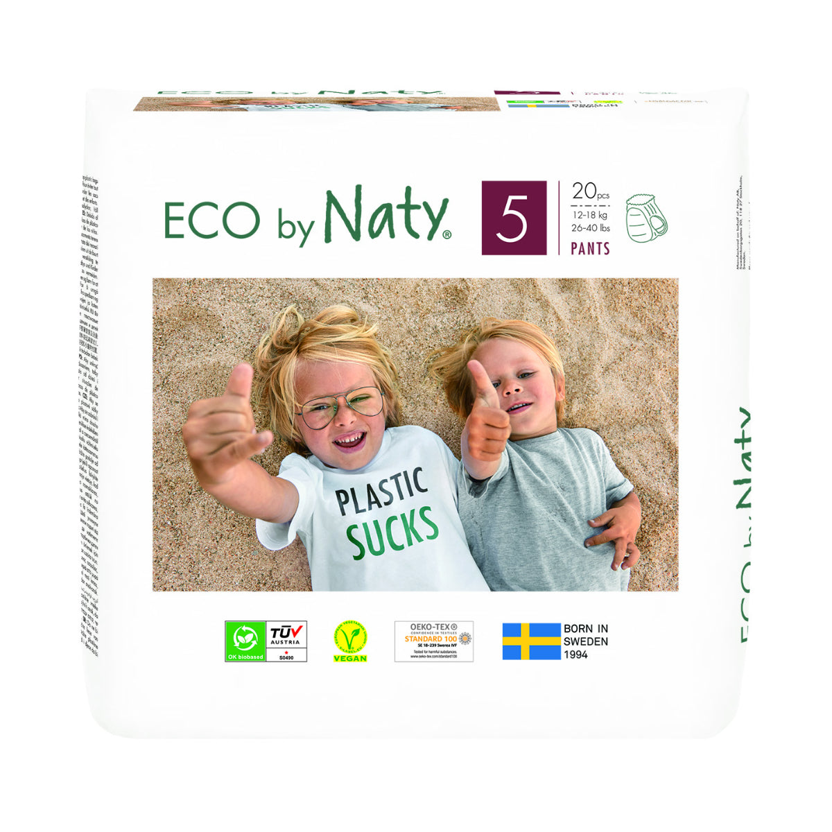 Cueca Fralda Nº 5 Naty 12-18 kg Eco by Naty 20 unidades