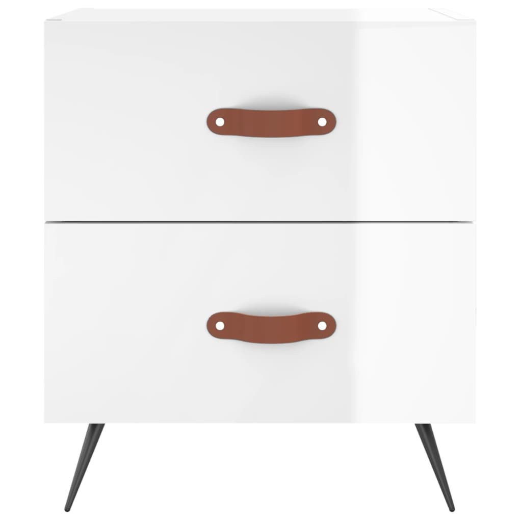 Mesita Noche 2 Uds Madera Ingeniería Blanco Brillo 40x35x47,5cm_4