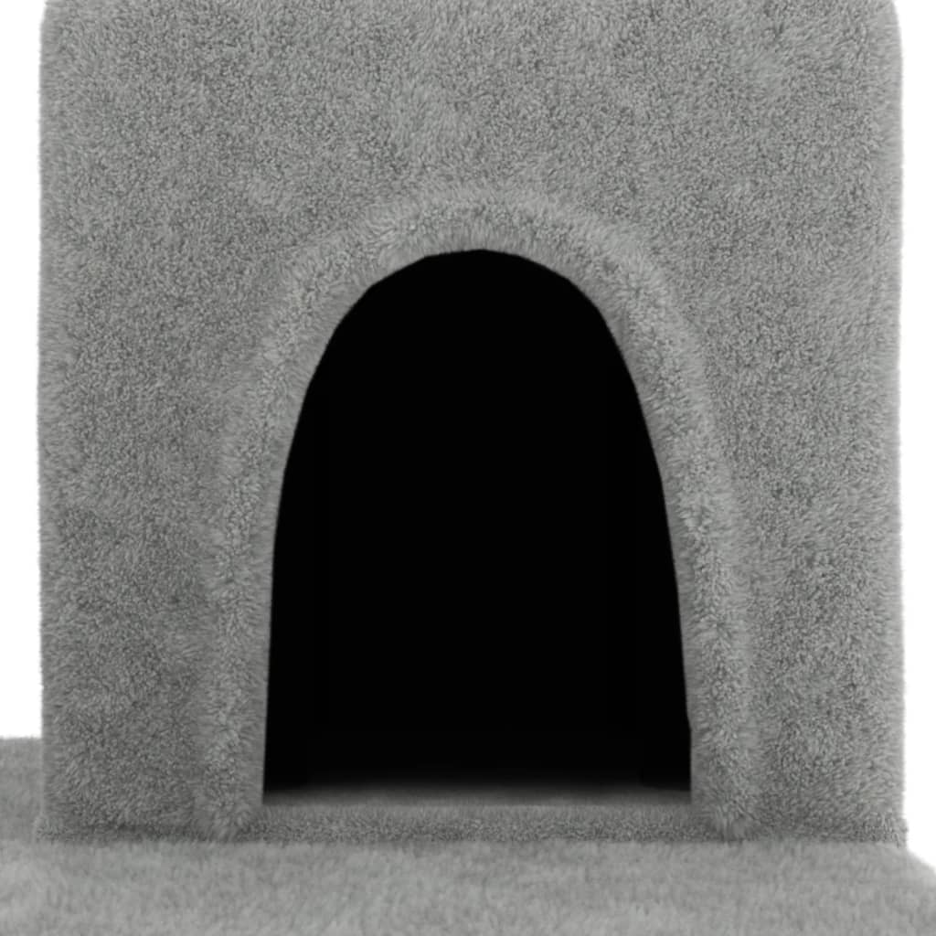 Rascador Para Gatos Con Postes De Sisal Gris Claro 154 Cm_5