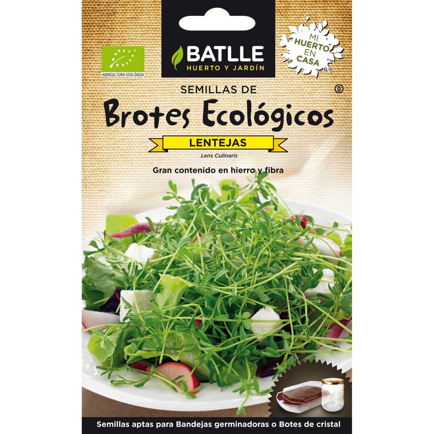 Sementes de lentilhas biológicas Batlle para rebentos