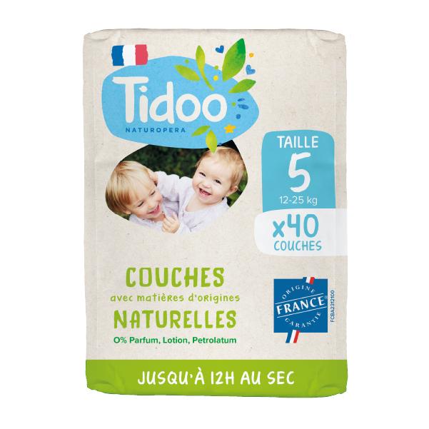 Fralda Tidoo Diapers com rótulo ecológico, de origem francesa, tamanho 5 (12-25 kg)