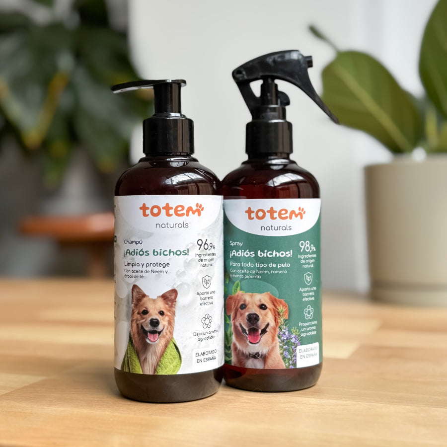 Champô repelente para cães Totem Naturals + pacote de spray