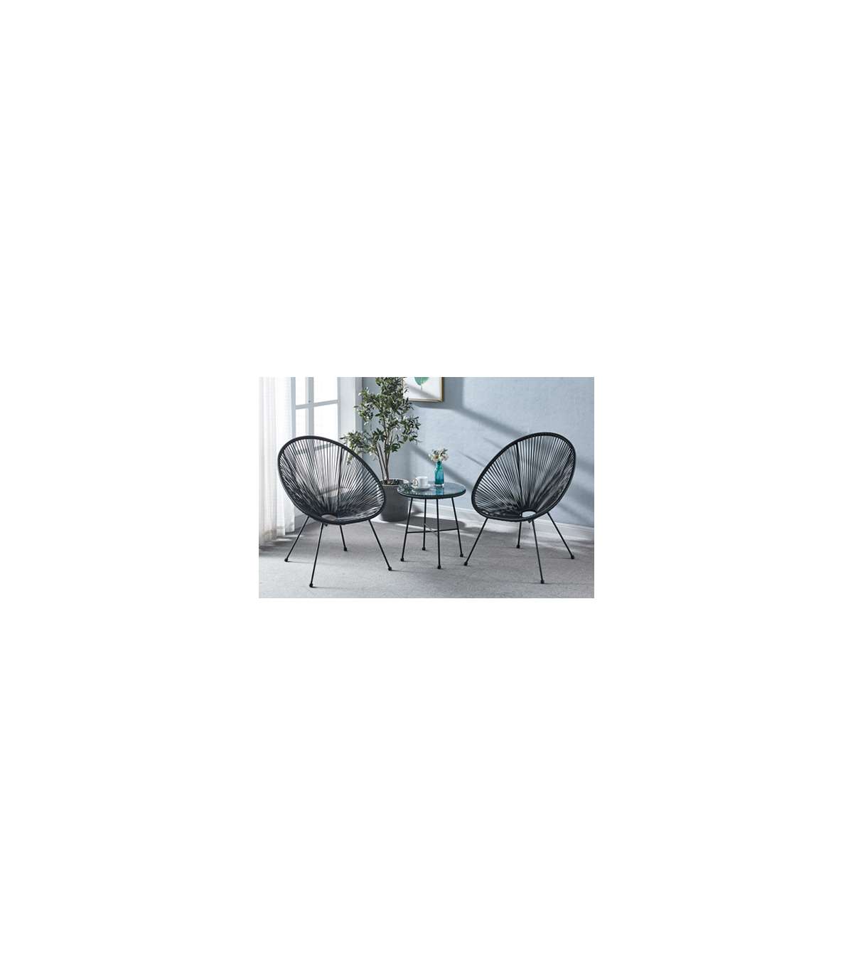 Pack De 2 Sillones Acapulco Acabado Negro, 85cm(alto) 80cm(ancho) 71cm(fondo)_5