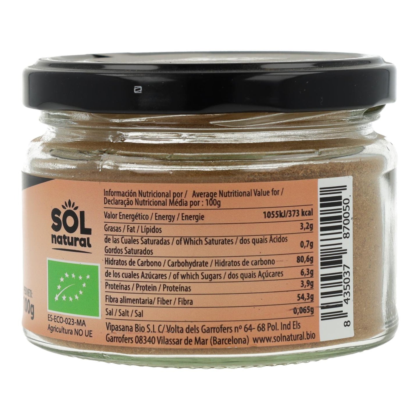 Canela em Pó Orgânica do Ceilão Sol Natural 100g