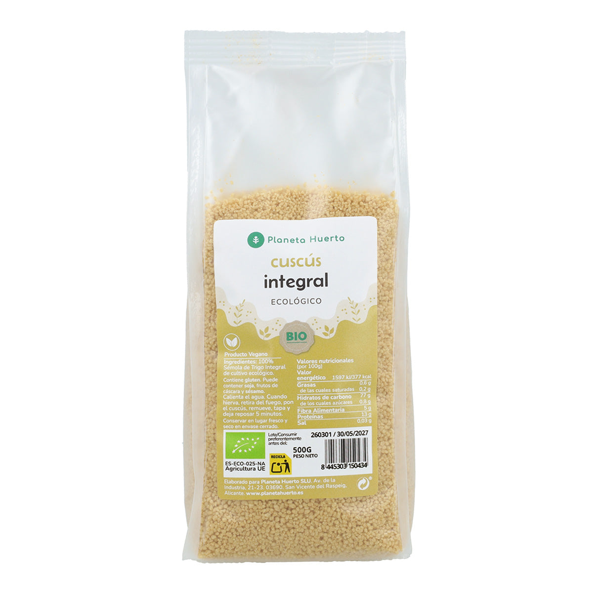 Cuscuz integral ECO Planeta Huerto 500 g