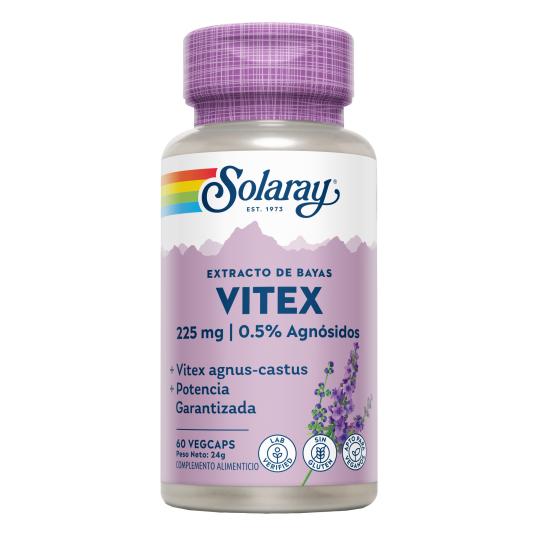 Vitex (Chasteberry) Solaray 60 Cápsulas Vegetarianas - Sem Glúten. Adequado para Veganos.