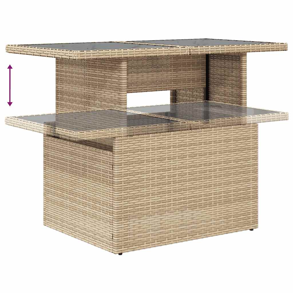 Set De Sofás De Jardín Con Cojines 9 Pzas Ratán Sintético Beige / Vetonek_5