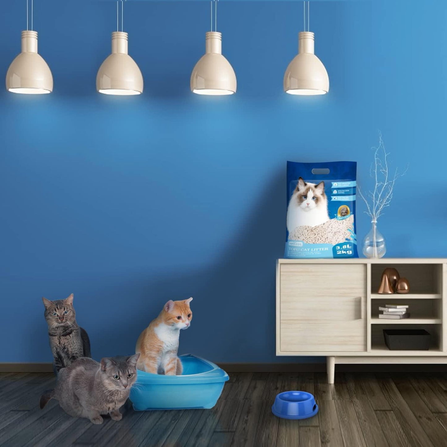 Areia biodegradável para gatos Nobleza Tofu 3,8 L