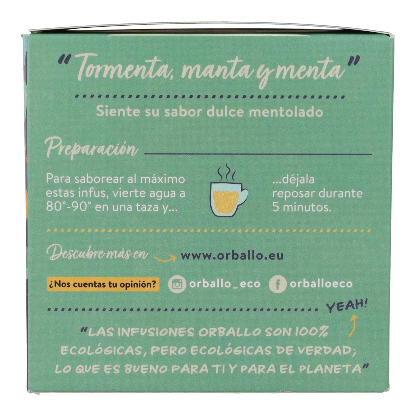 Infusão "tempestade de manta e menta" Bio orballo 15 pirâmides