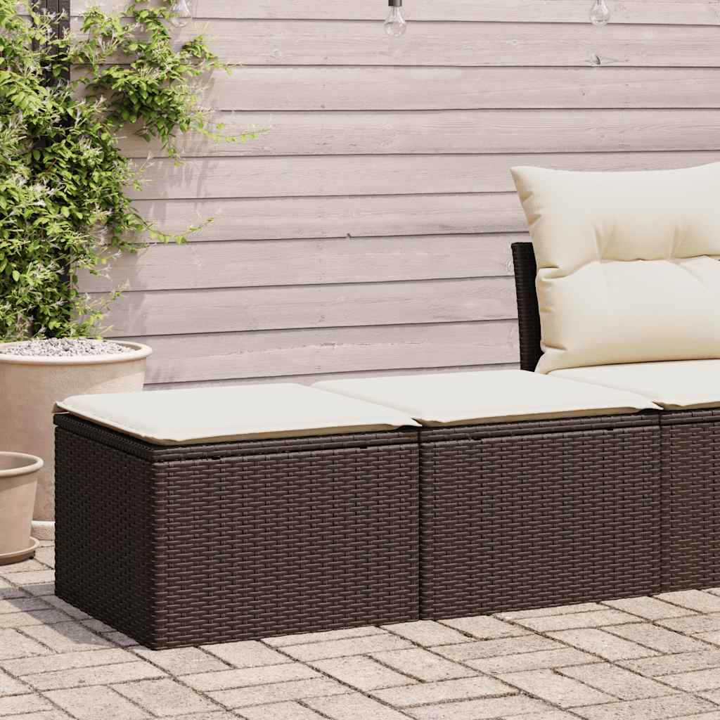 Set Sofás Jardín Y Cojines 2 Pzas Ratán Sintético Acacia Marrón / Vetonek_5
