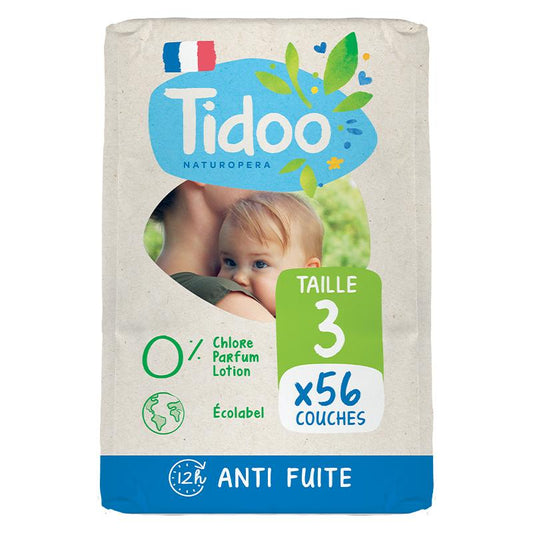 Fraldas T3 Midi (4/9 kg) Tidoo 56 unid.