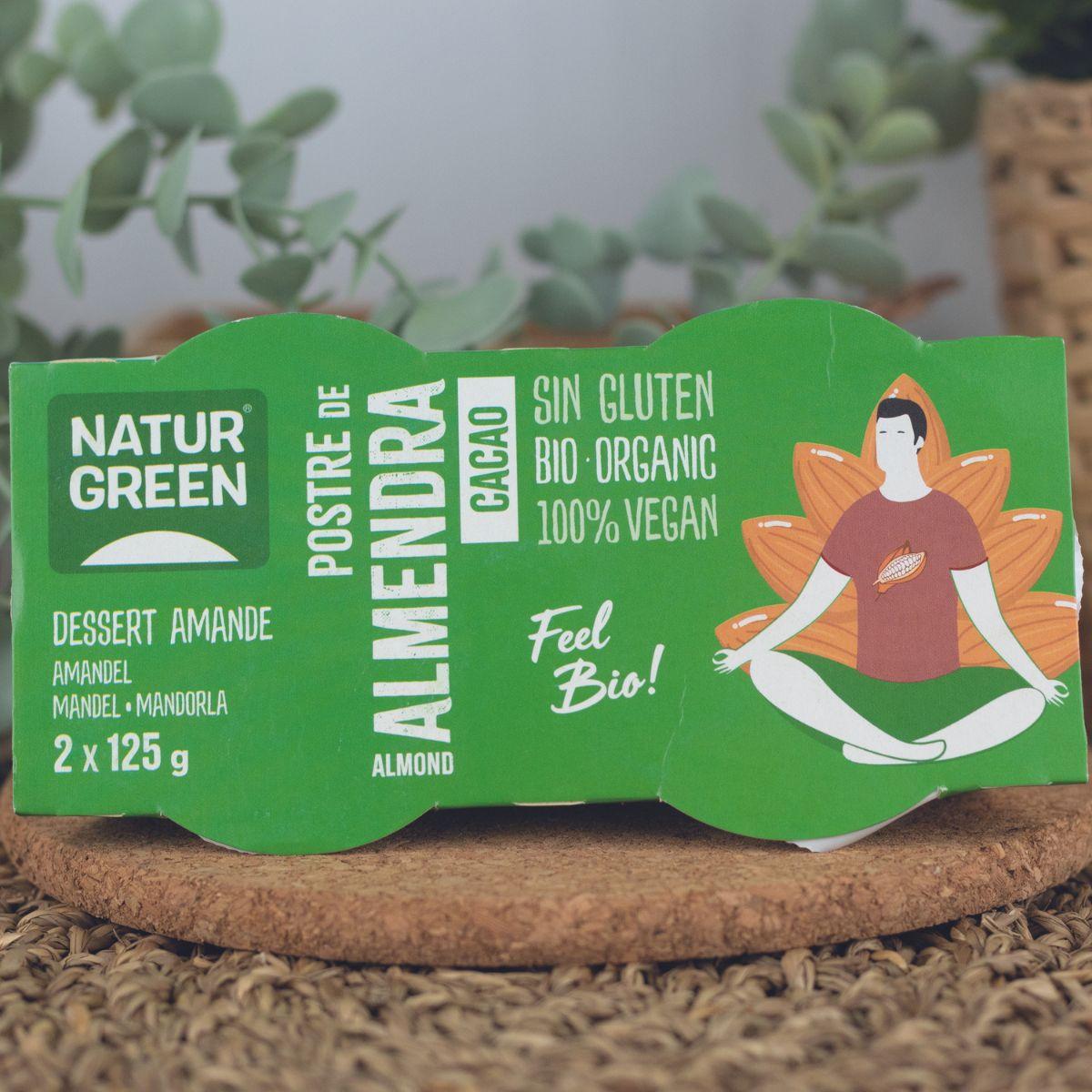 Sobremesa de Amêndoa e Cacau NaturGreen, 2 x 125 g