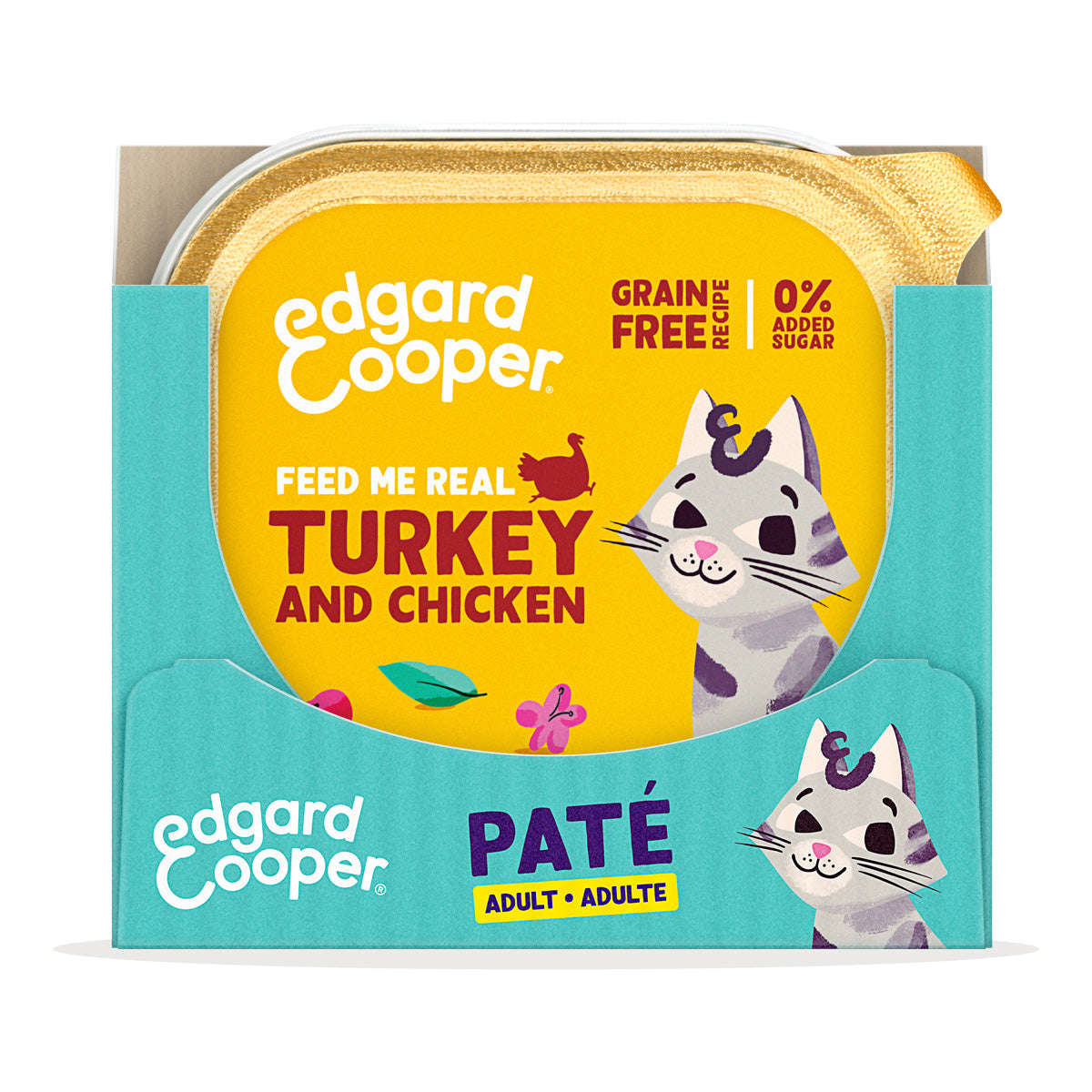 Edgard & Cooper Ração Húmida para Gatos Patê de Peru e Frango 85g