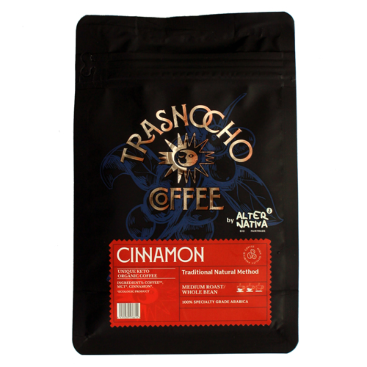 Grãos de café Keto com canela, alternativa biológica ao Trasnocho, 200 g