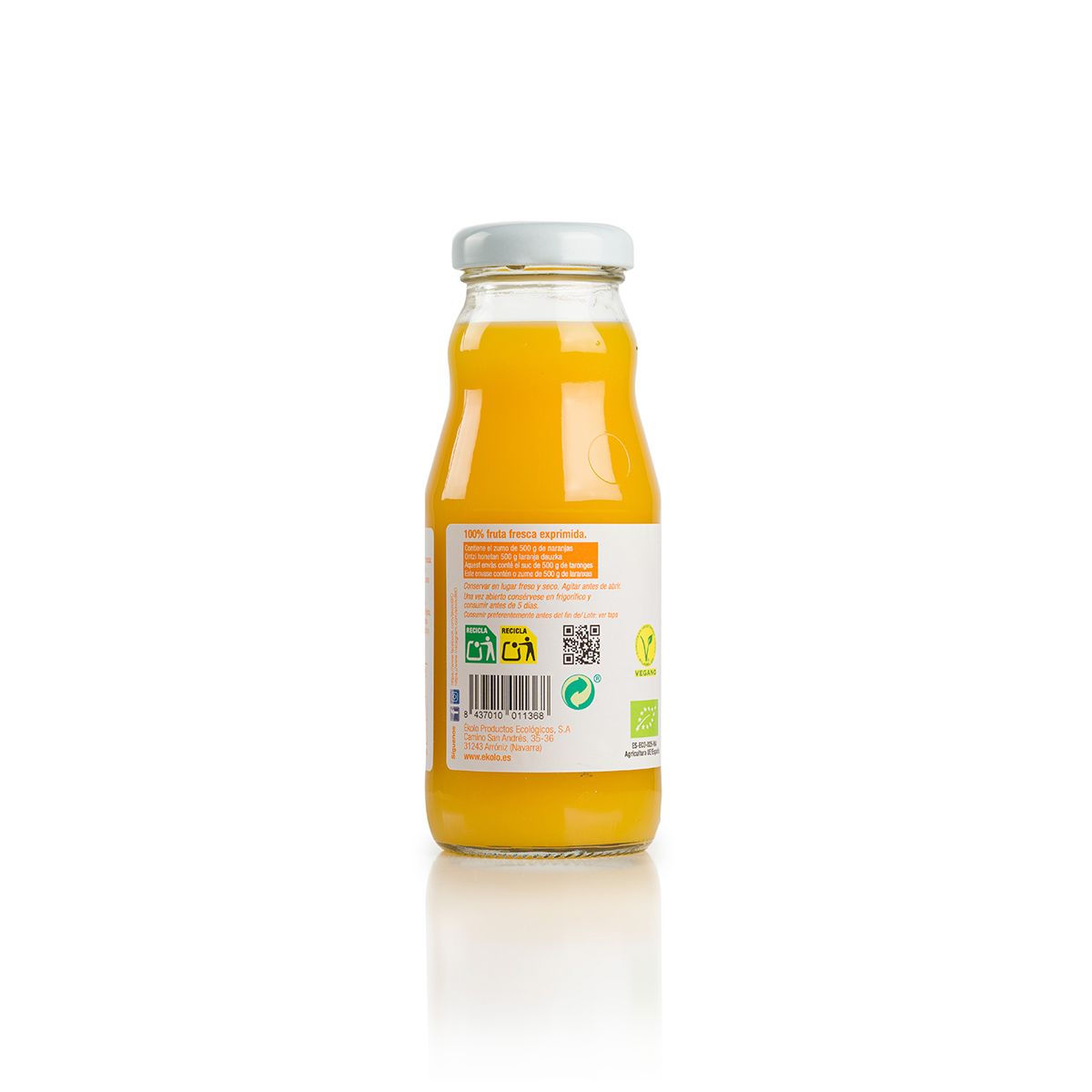 Ékolo 100% sumo de laranja biológico espremido na hora 200ml