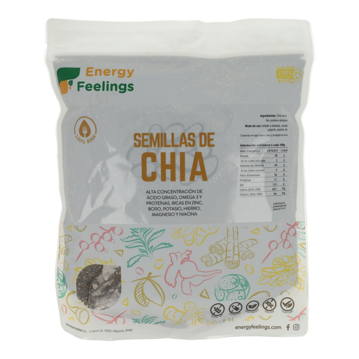Semente de CHIA: (1 Kg) Embalagem XXL