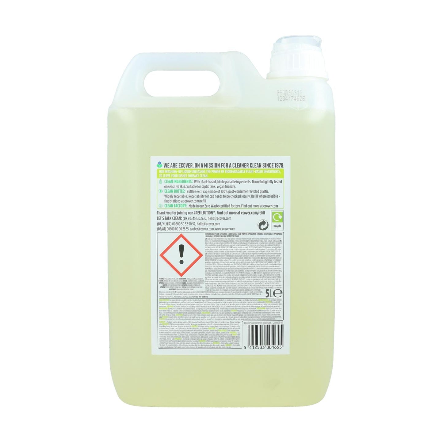 Desengordurante para máquina de lavar loiça Ecover Limão e Aloé Vera 5L