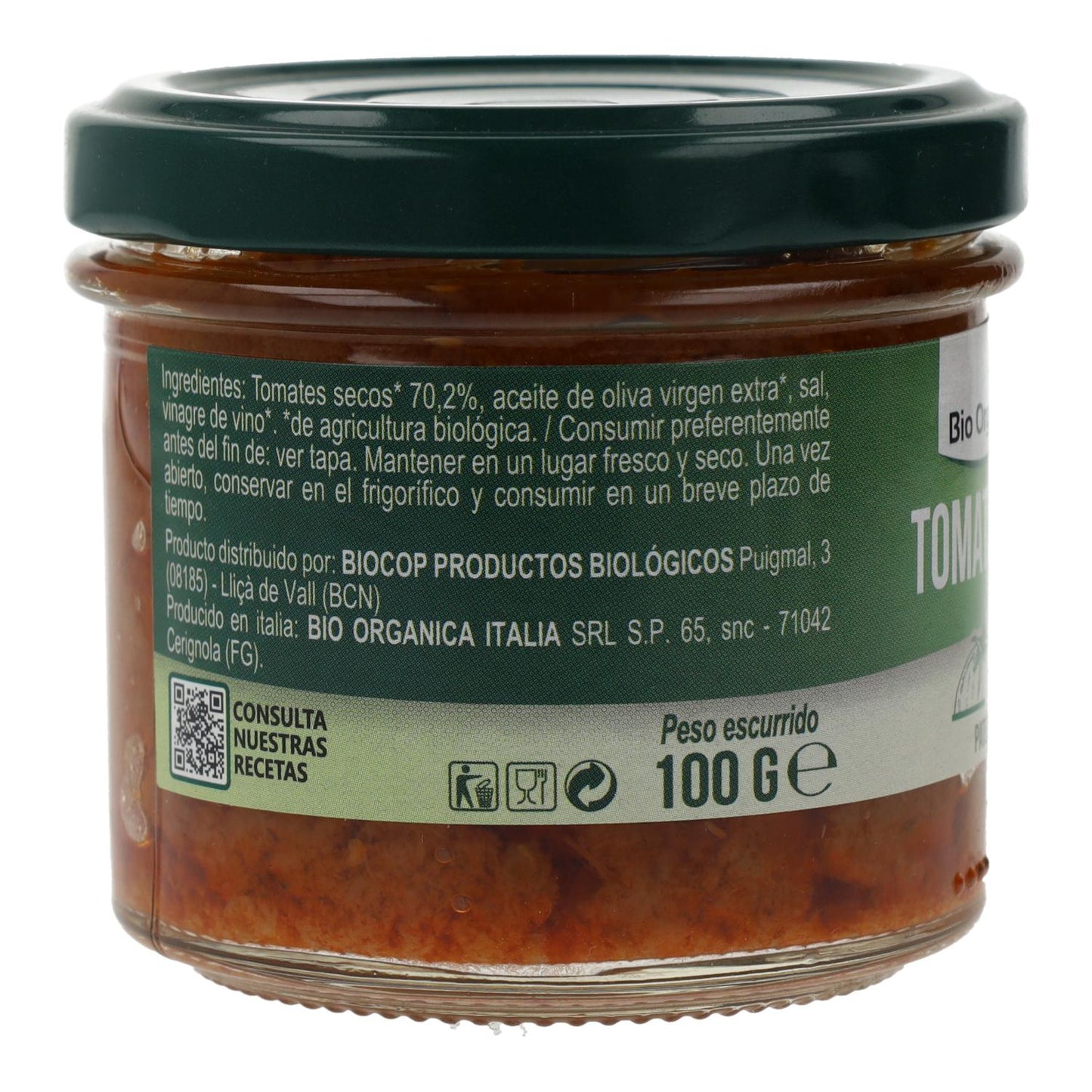Patê de Tomate Seco Biológico de Itália 100 gr