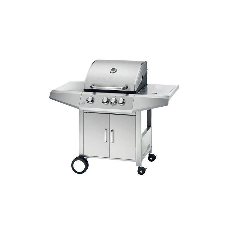 Muvip Barbacoa Gas Inox 4 Fuegos - Estructura De Acero Inoxidable - 3 Fuegos Centrales + 1 Fuego Lateral - 2 Rejillas Esmaltadas_0