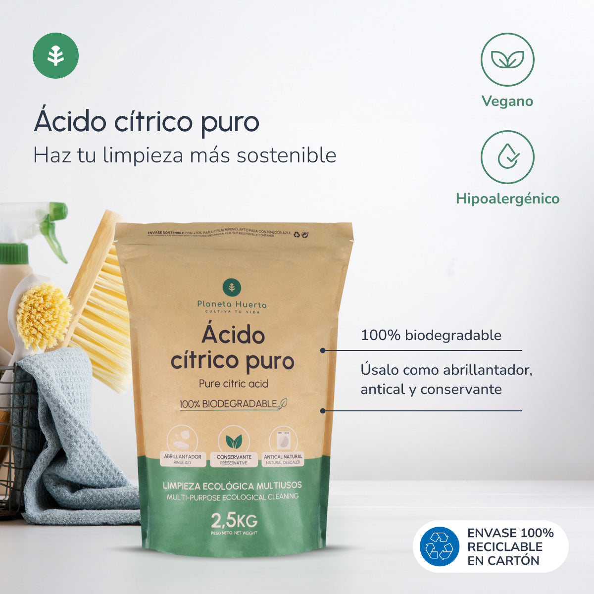 Embalagem 3x Ácido Cítrico Planeta Huerto 1 Kg