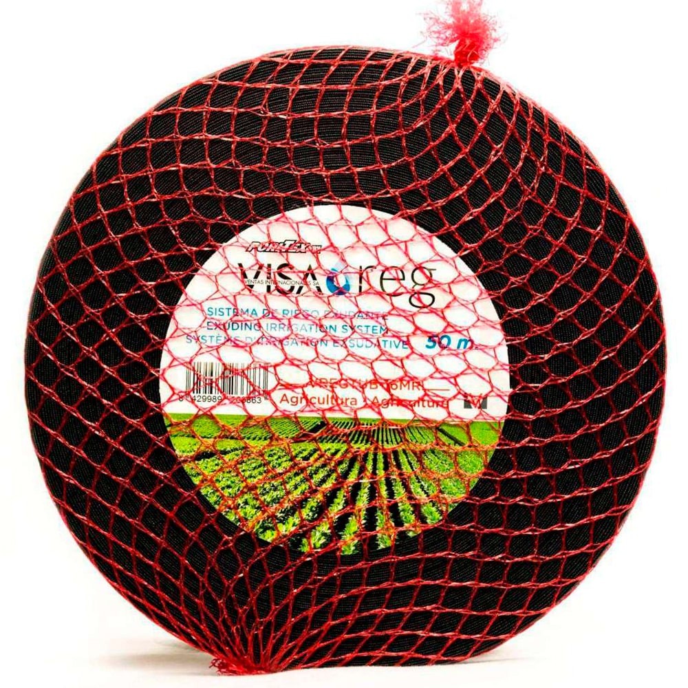 Tubería Textil Exudante. Malla Roja Especial Agricultura - 50m_0
