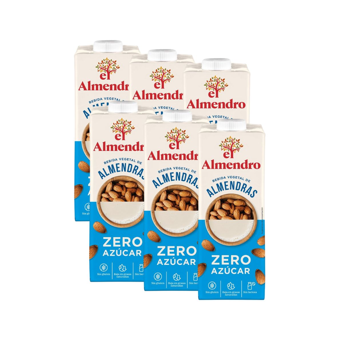 Pack de 6 Bebidas de Amêndoa Zero Açúcar El Almendro 1L