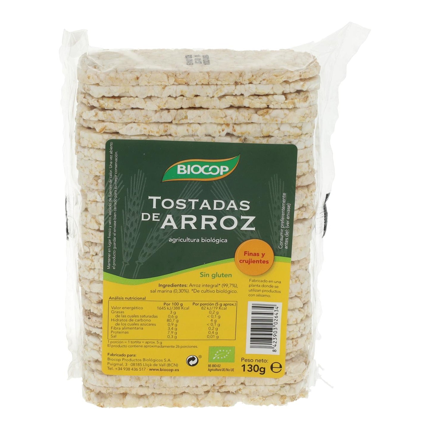 Tosta de Arroz Biocop, 130 g