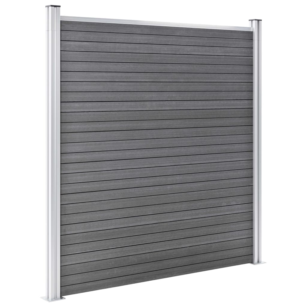 Set De Valla 10 Cuadradas + 1 Oblicua Wpc Gris 1830x186 Cm / Vetonek_5