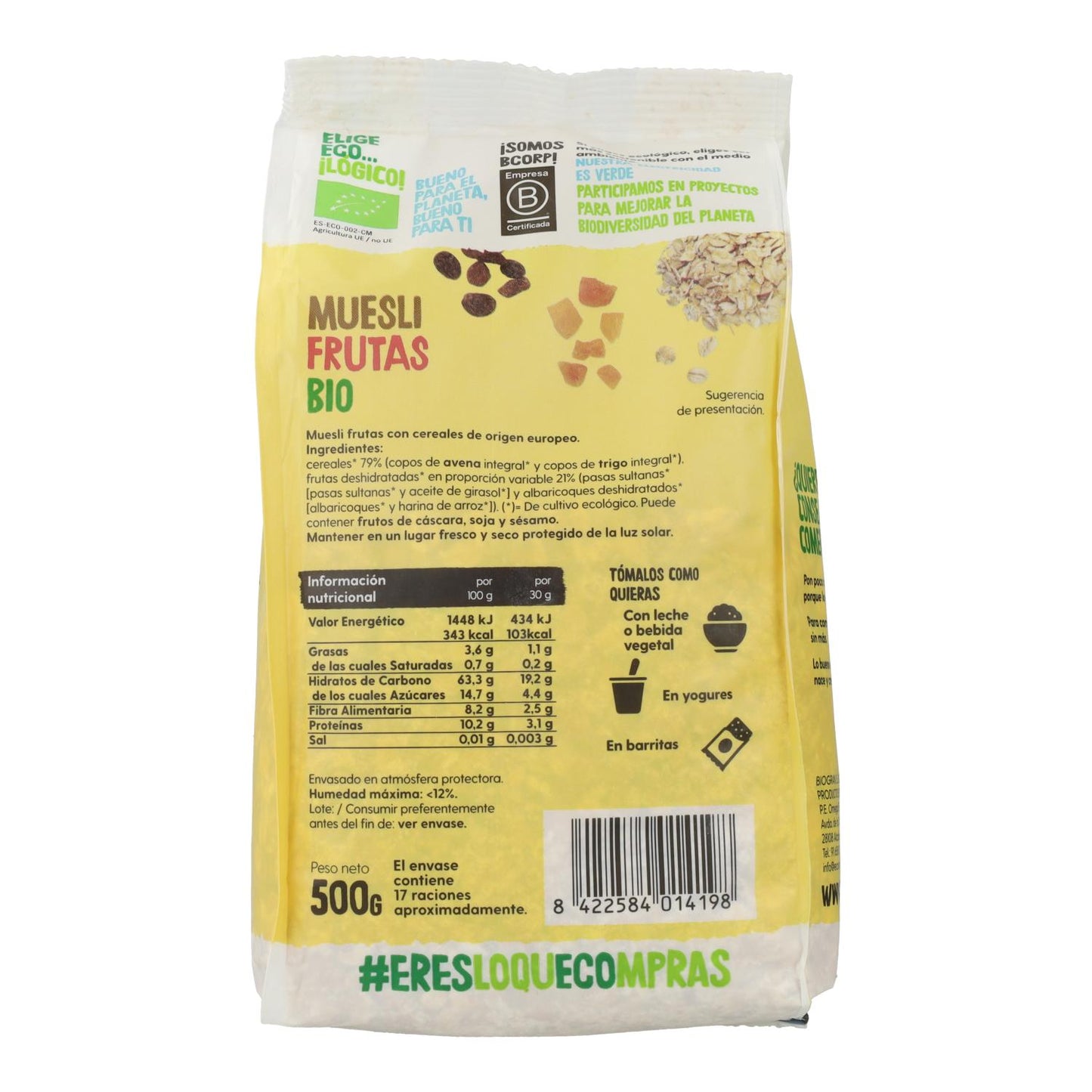 Muesli de Fruta Biológica, 500 G Ecocesta