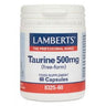 Taurina 500 mg Lamberts, 60 cápsulas
