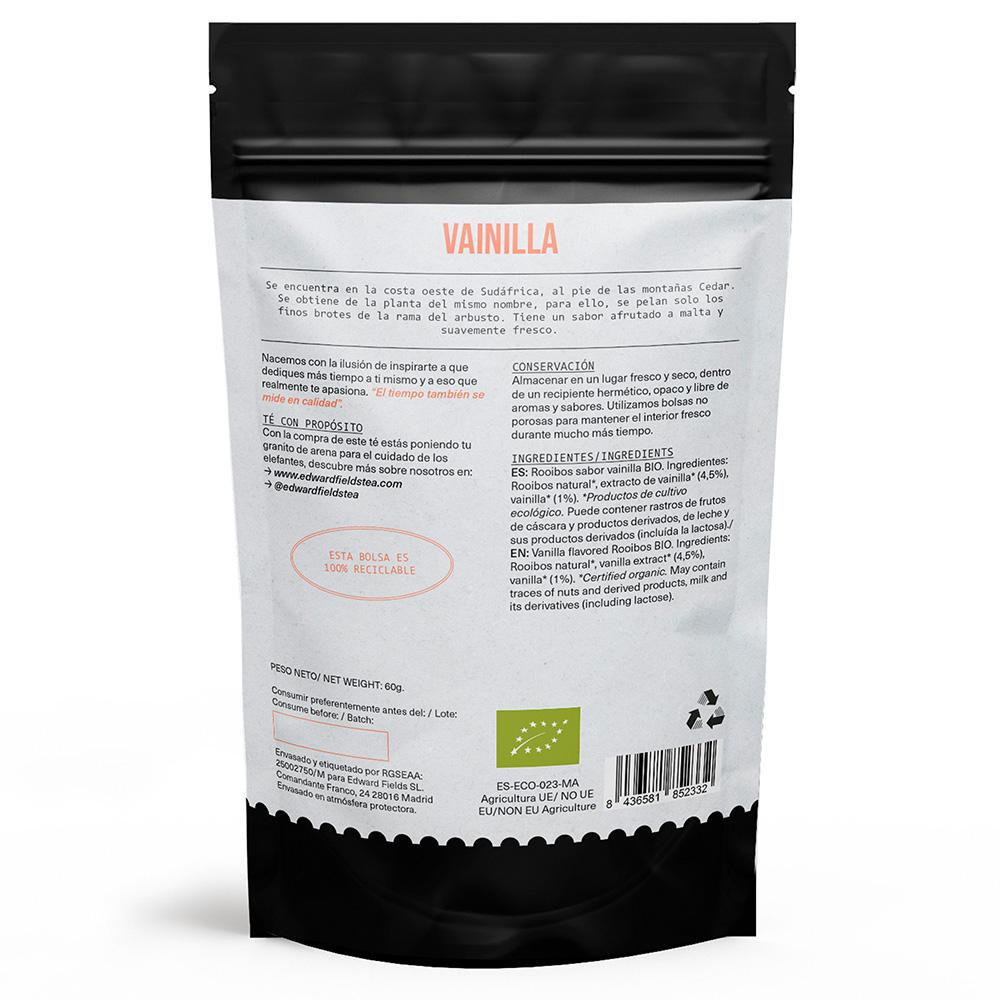 Infusão de baunilha Rooibos, orgânico a granel Edward Fields 60g