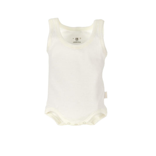 Body sem mangas para recém-nascido em cor bege, tamanho 12