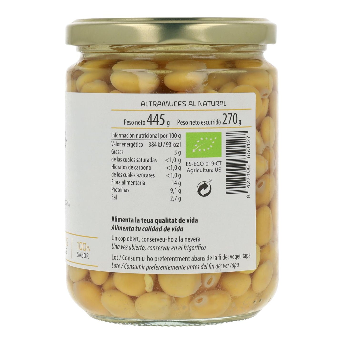 Tremoços naturais ECO Cal Valls 270 g