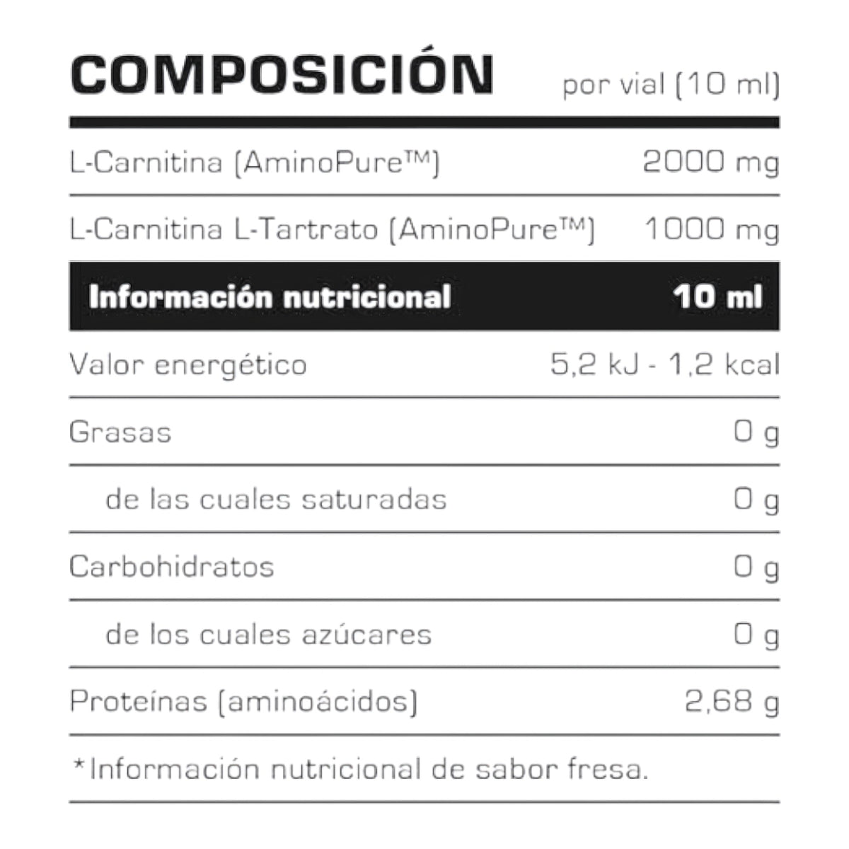 L-carnitine 3000 Aminopure 20 X 10 Ml_1