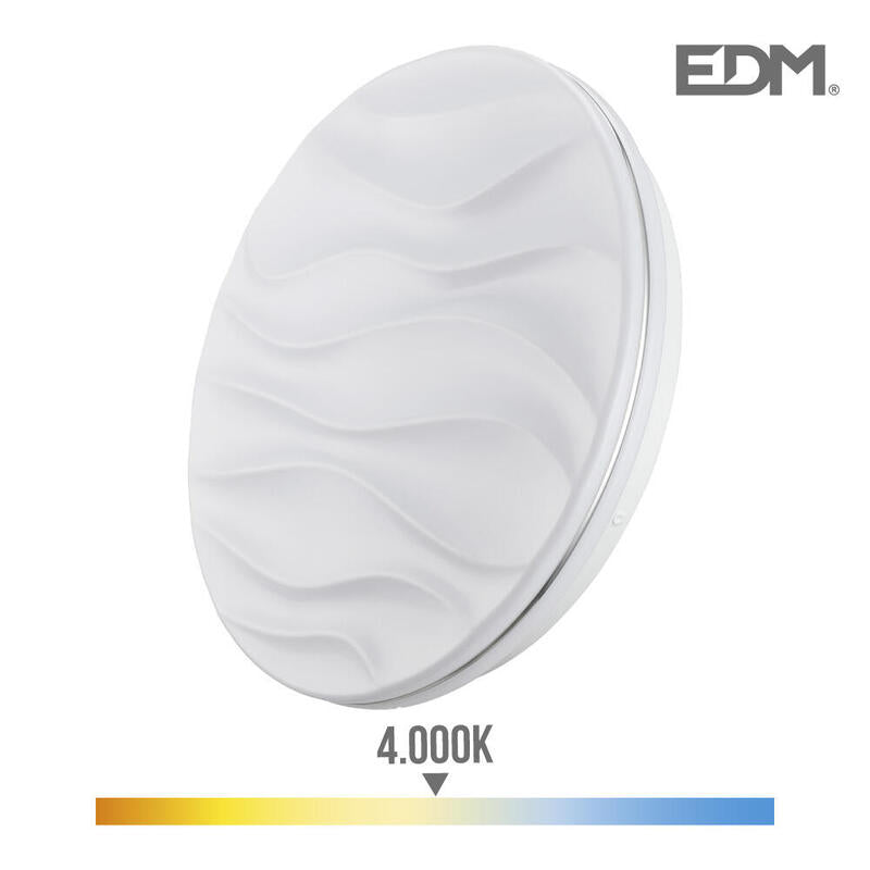 Aplique Super Led De Superficie 18w 1820lm 4000k Ø33x6,8cm Modelo Desert Edm_0