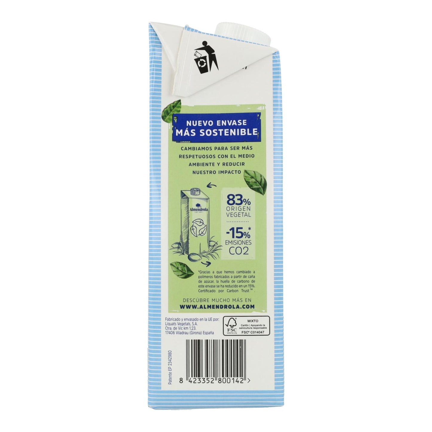 Pack de 6 Bebidas de Amêndoa Sem Açúcares Almendrola 1 L