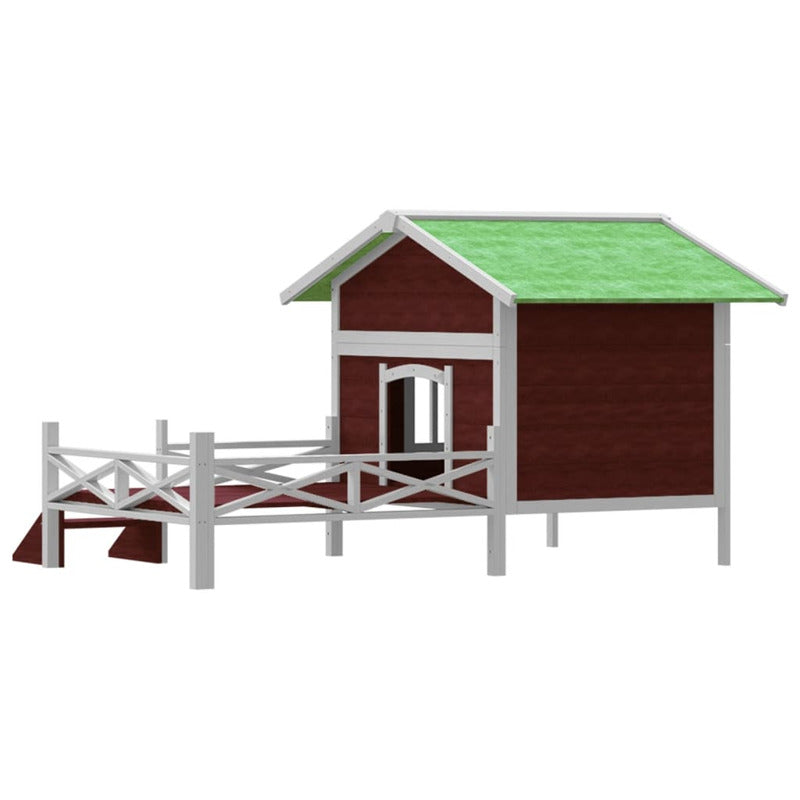 Vidaxl Caseta Para Perros Madera Maciza Pino Color Moca 159x120x88,5cm_5
