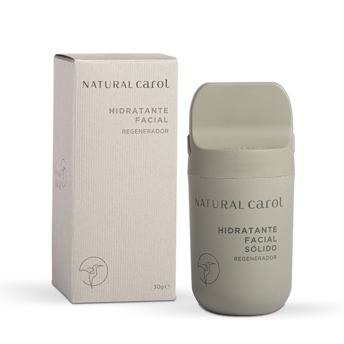 Hidratante facial sólido em stick Natural Carol 30 g