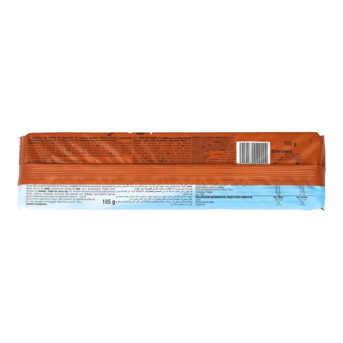 Bolachas Santiveri 0% açúcar Choco-Chips 185 g