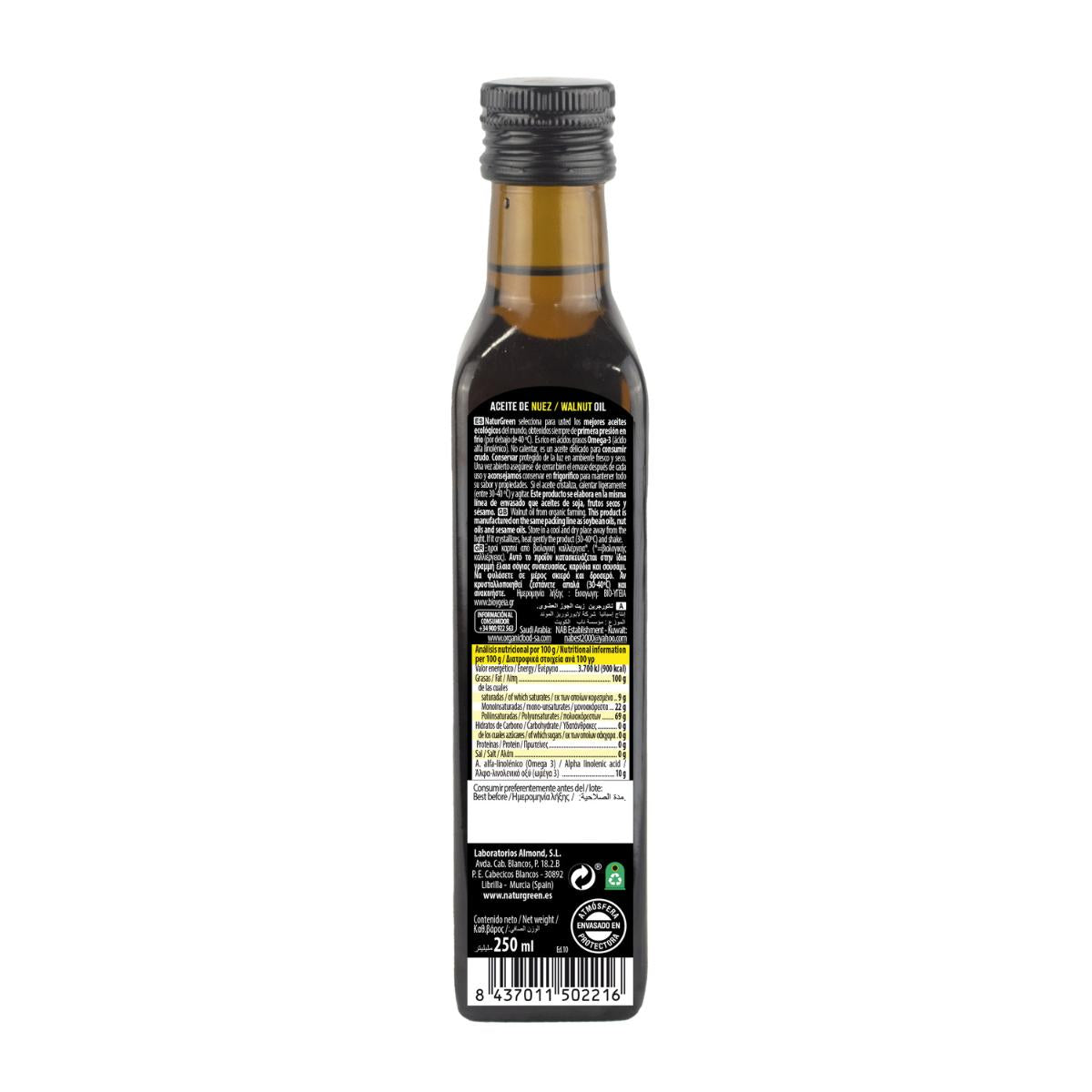 Óleo de Noz Biológico NaturGreen 250 ml