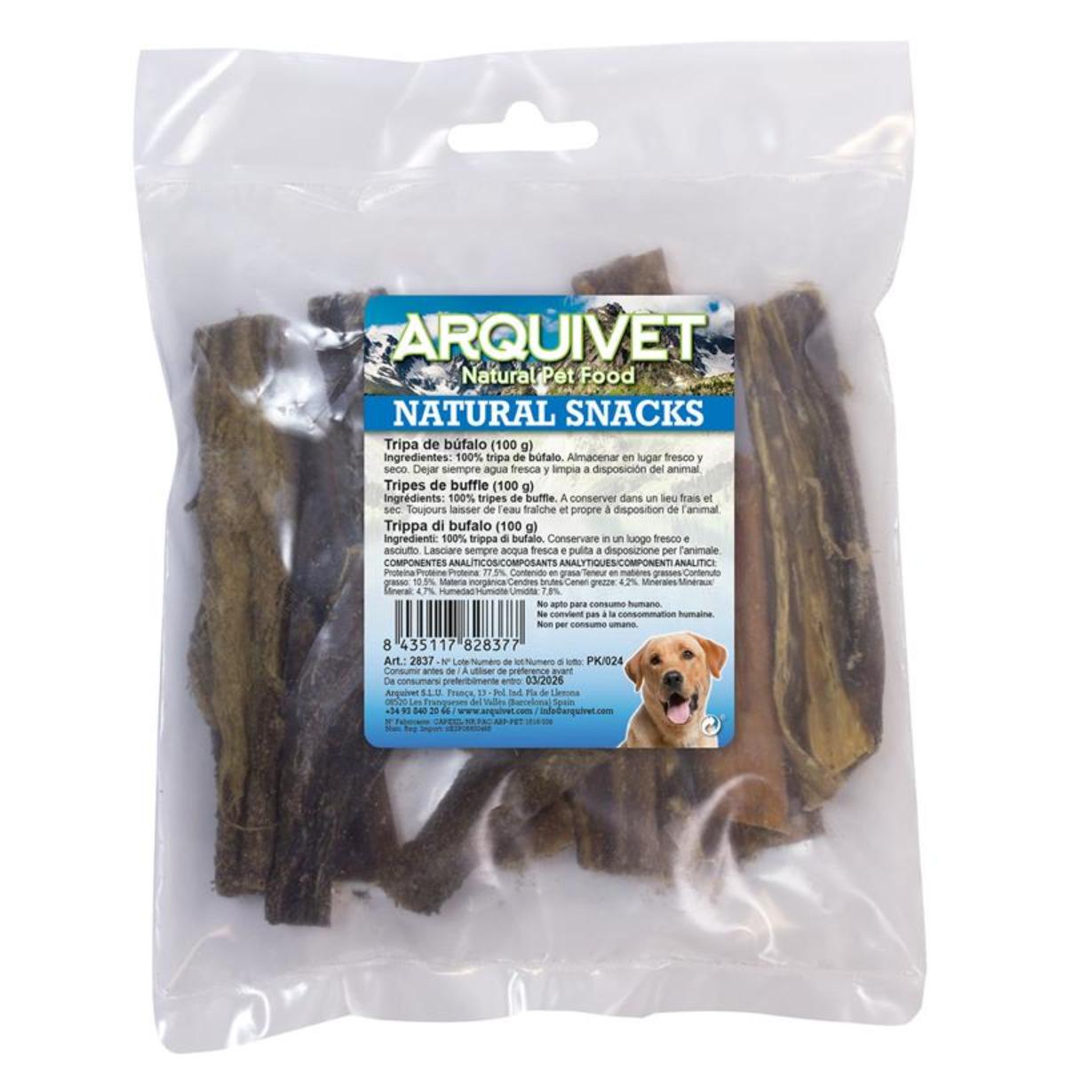Petisco natural para cães Arquivet tripa de búfalo 100 g